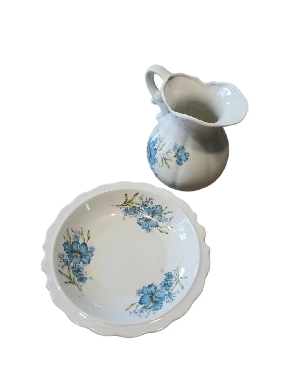 Vintage Inarco Japan E-4542 Small Porcelain Pitcher and Bowl Set